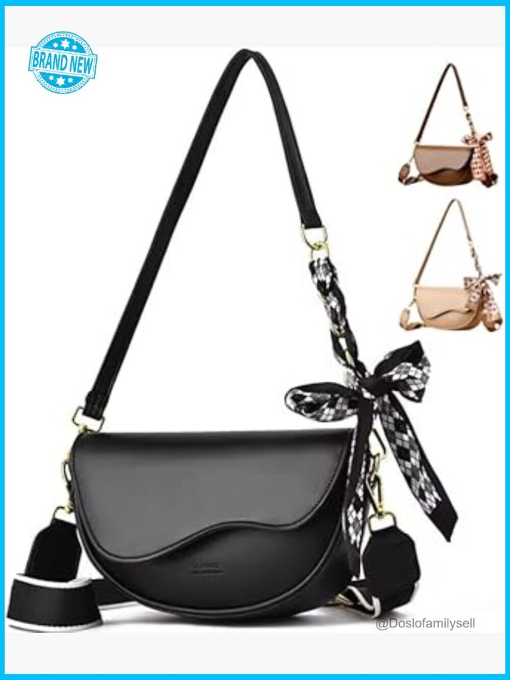 Small Vegan Leather Crossbody Bag Lightweight Travel Purse Bow Detail